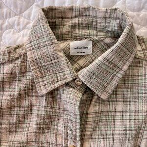 Wilfred Free Plaid Marta Oversized Flannel Button Up Shirt Women's Size 1